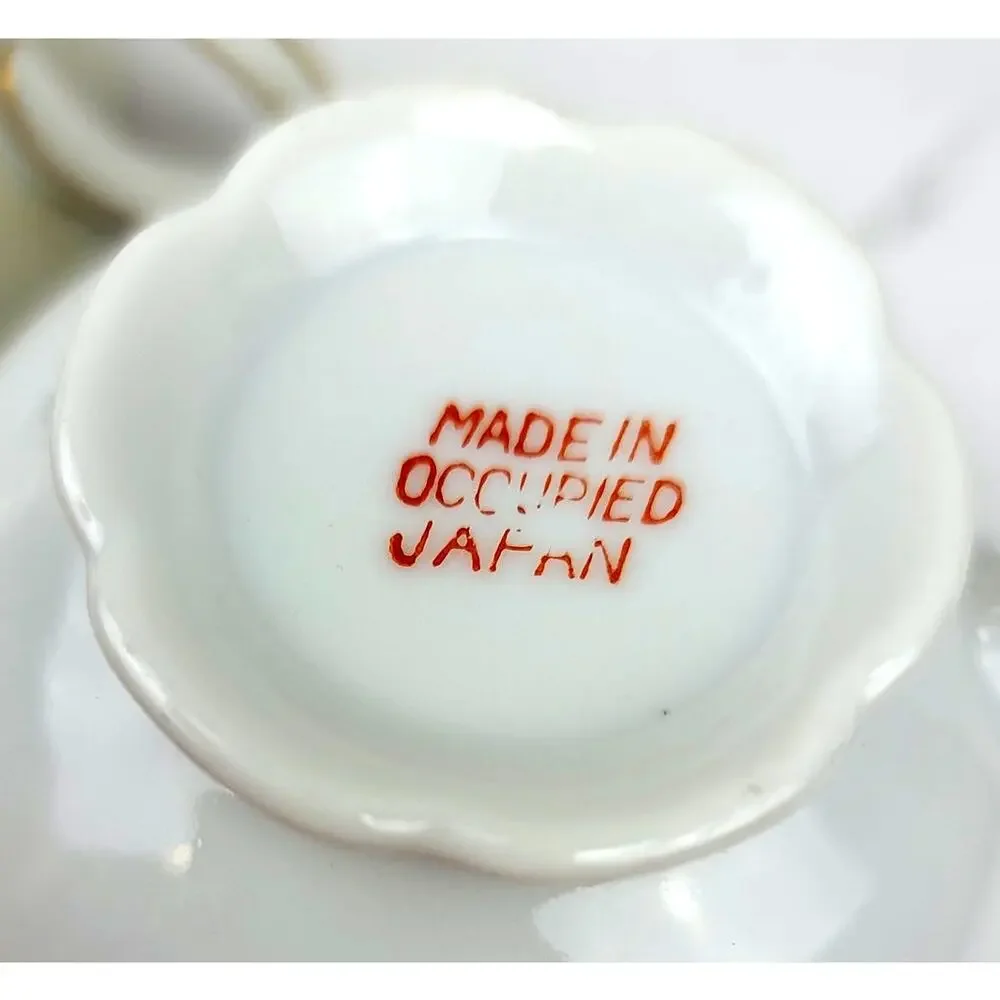 VNTG Teacups Hand Painted Both Marked Occupied Japan Adline China and Usagco